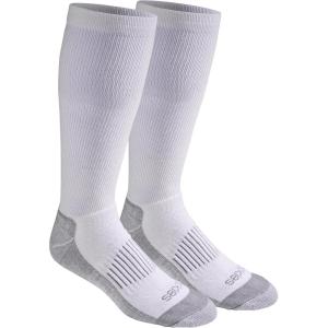 Dickies Men’s Light Compression Comfort Over-The-Calf Socks, Available in M-XXL (2, 4 Pairs)(White (2 Pairs))