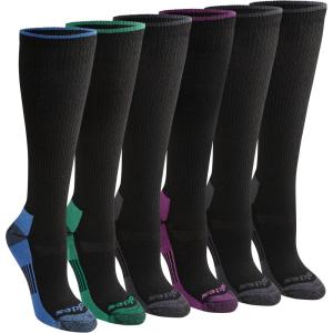 Dickies Women’s Dri-Tech Essential Moisture Control Crew Socks, Available in S-XL (6, 12 Pairs)(Knee Hi Black Assort (6 Pairs))
