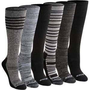 Dickies Women’s Dri-Tech Essential Moisture Control Crew Socks, Available in S-XL (6, 12 Pairs)(Knee-hi Black Grey (6 Pairs))