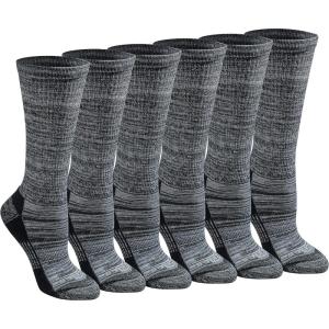 Dickies Women’s Dri-Tech Fashion Moisture Control Crew Socks (6, 12 Pairs)(Black Marl (6 Pairs))