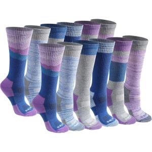 Dickies Women’s Dri-Tech Fashion Moisture Control Crew Socks (6, 12 Pairs)(Blue Mountain (12 Pairs))