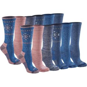 Dickies Women’s Dri-Tech Fashion Moisture Control Crew Socks (6, 12 Pairs)(Denim Tribal (12 Pairs))
