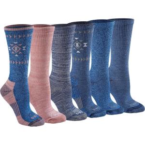 Dickies Women’s Dri-Tech Fashion Moisture Control Crew Socks (6, 12 Pairs)(Denim Tribal (6 Pairs))