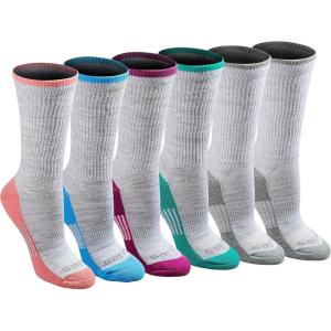 Dickies Women’s Dri-Tech Fashion Moisture Control Crew Socks (6, 12 Pairs)(Grey Fashion (6 Pairs))