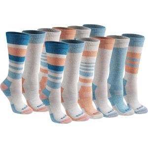 Dickies Women’s Dri-Tech Fashion Moisture Control Crew Socks (6, 12 Pairs)(Oatmeal Assorted (12 Pairs))