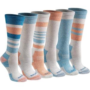 Dickies Women’s Dri-Tech Fashion Moisture Control Crew Socks (6, 12 Pairs)(Oatmeal Assorted (6 Pairs))