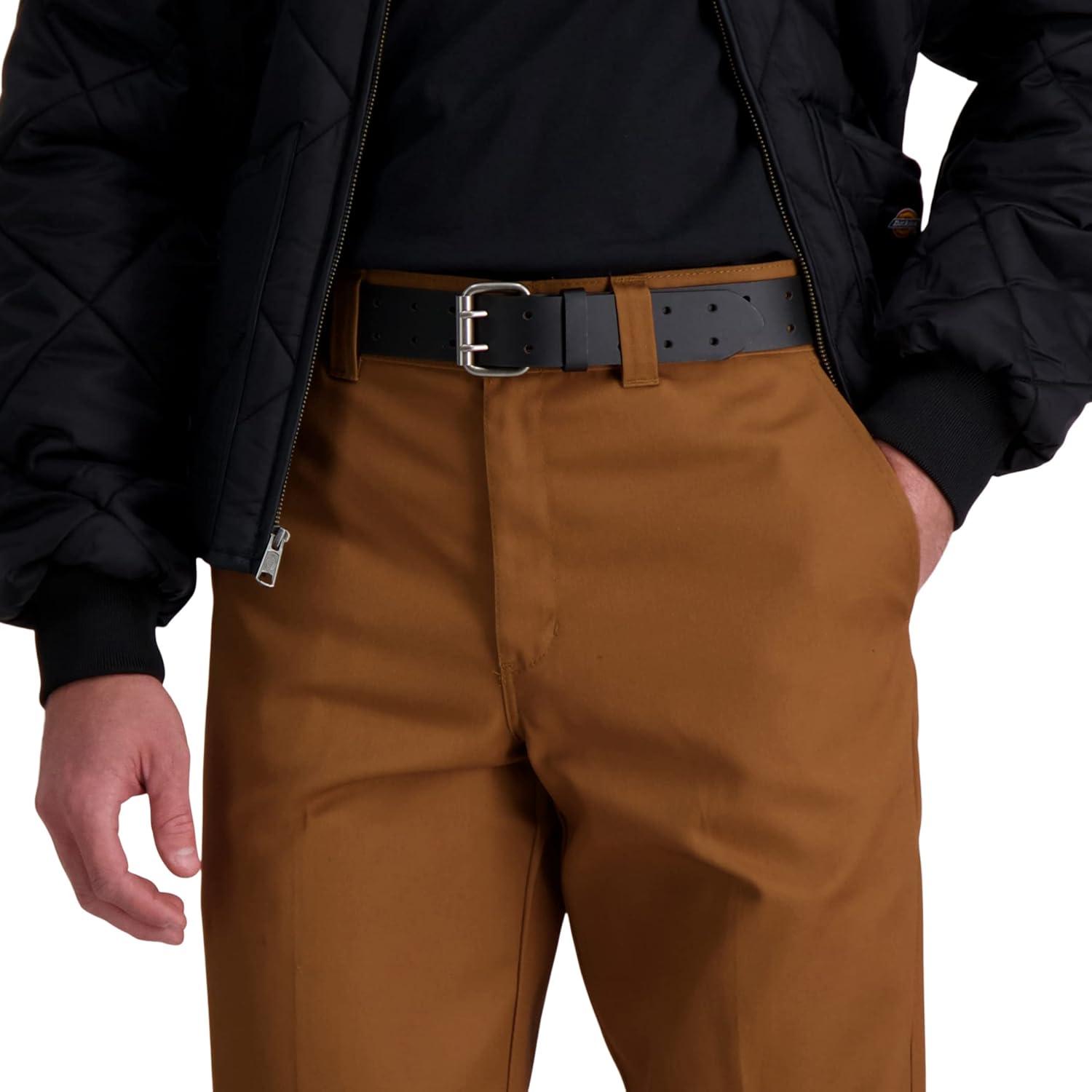 image:imageDickies Mens Double Prong Leather Work Belt Fully Adjustable Regular amp Big and Tall SizesBlack