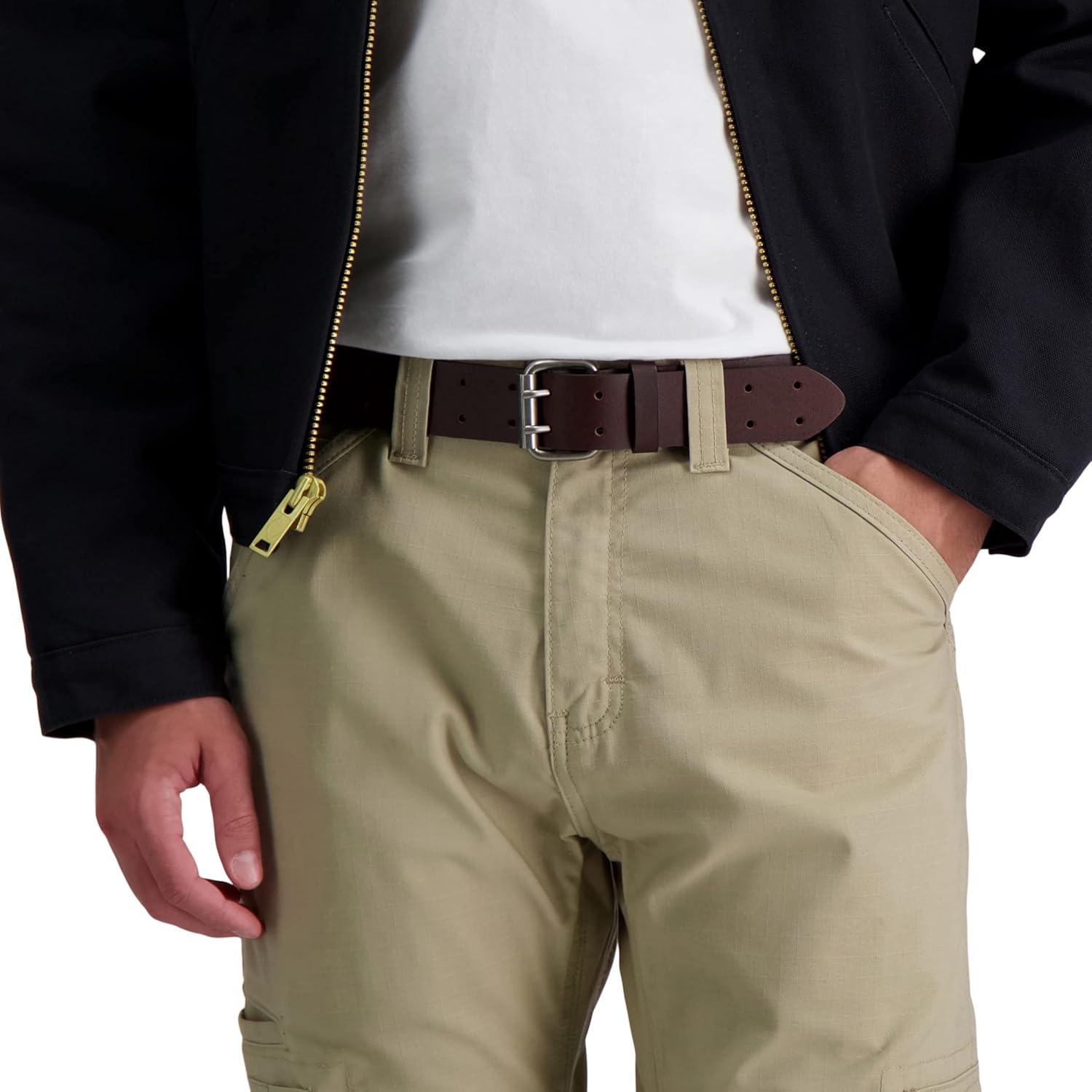 image:imageDickies Mens Double Prong Leather Work Belt Fully Adjustable Regular amp Big and Tall SizesBrown