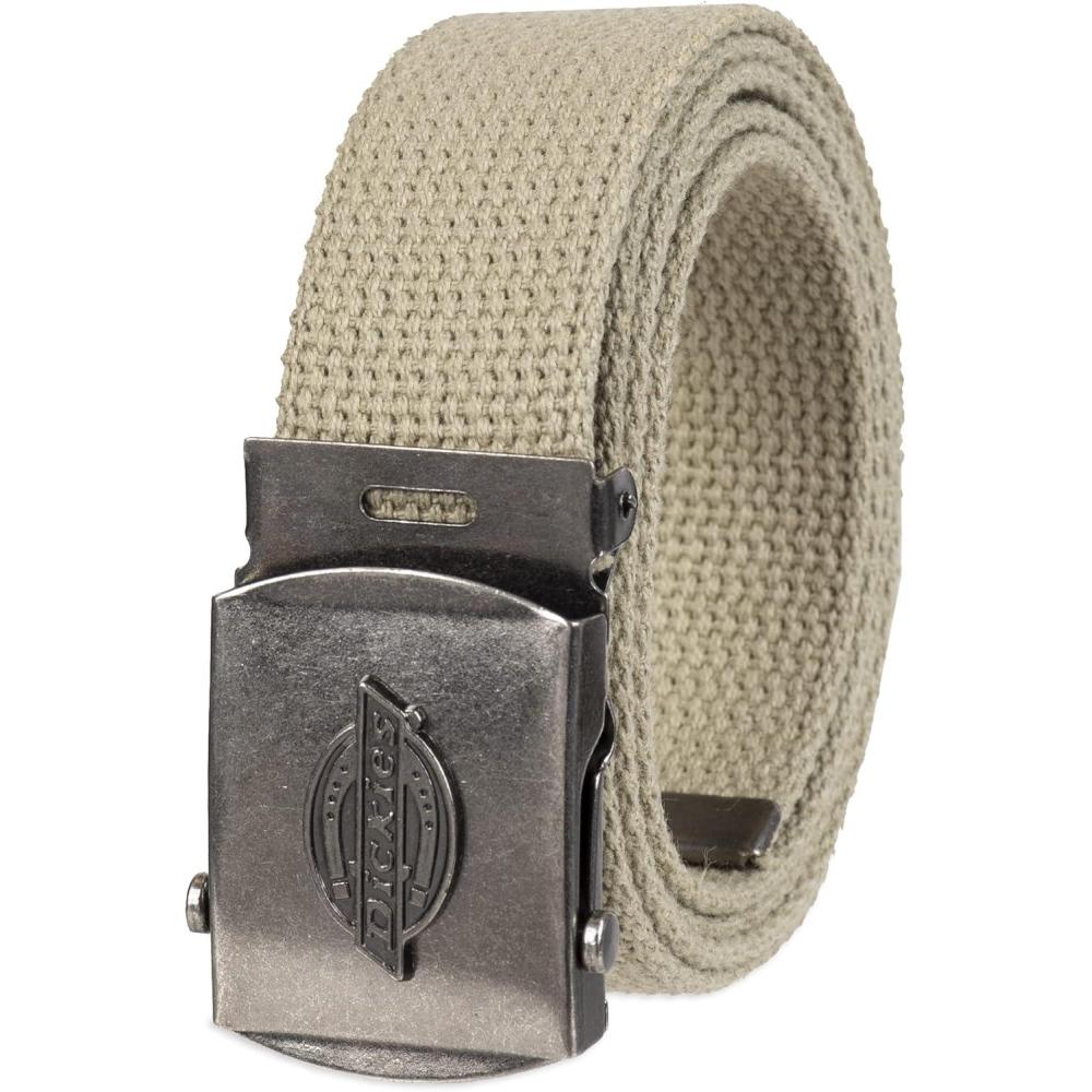 image:imageDickies Mens Cotton Web Belt With Military Logo BuckleBeige