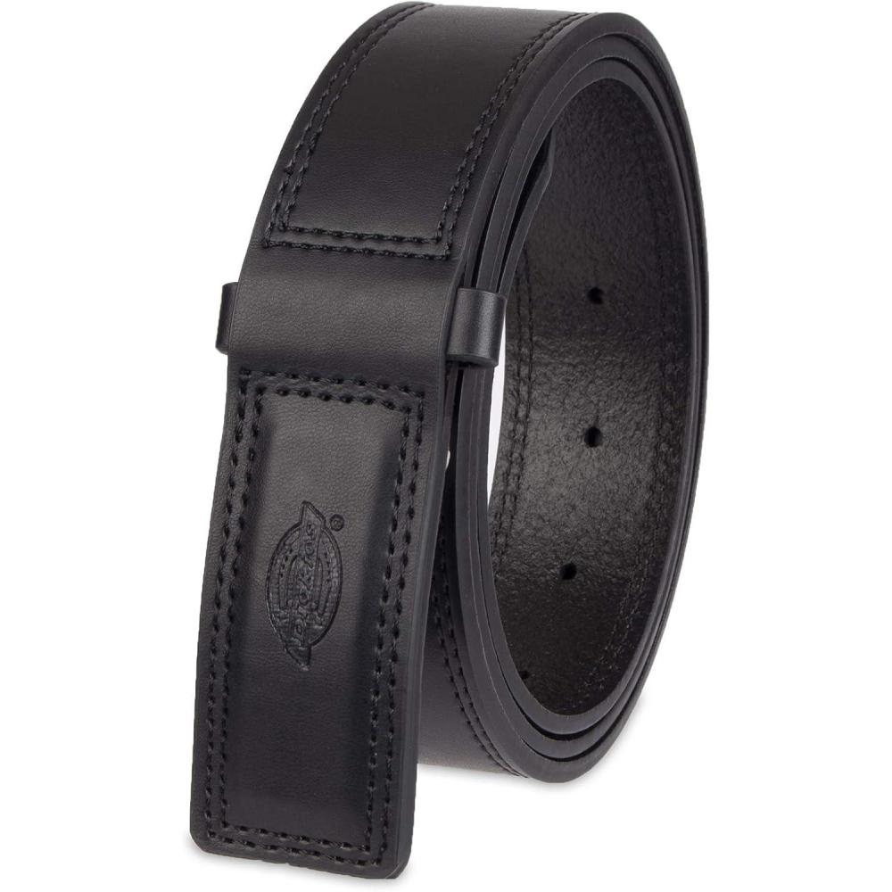 image:imageDickies Mens Dickies Unisex Leather Mechanic NoScratch Work Belt  Buckleless SnapOn BeltBlack