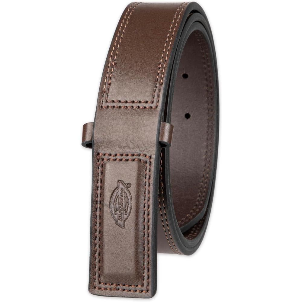 image:imageDickies Mens Dickies Unisex Leather Mechanic NoScratch Work Belt Buckleless SnapOn BeltBrown