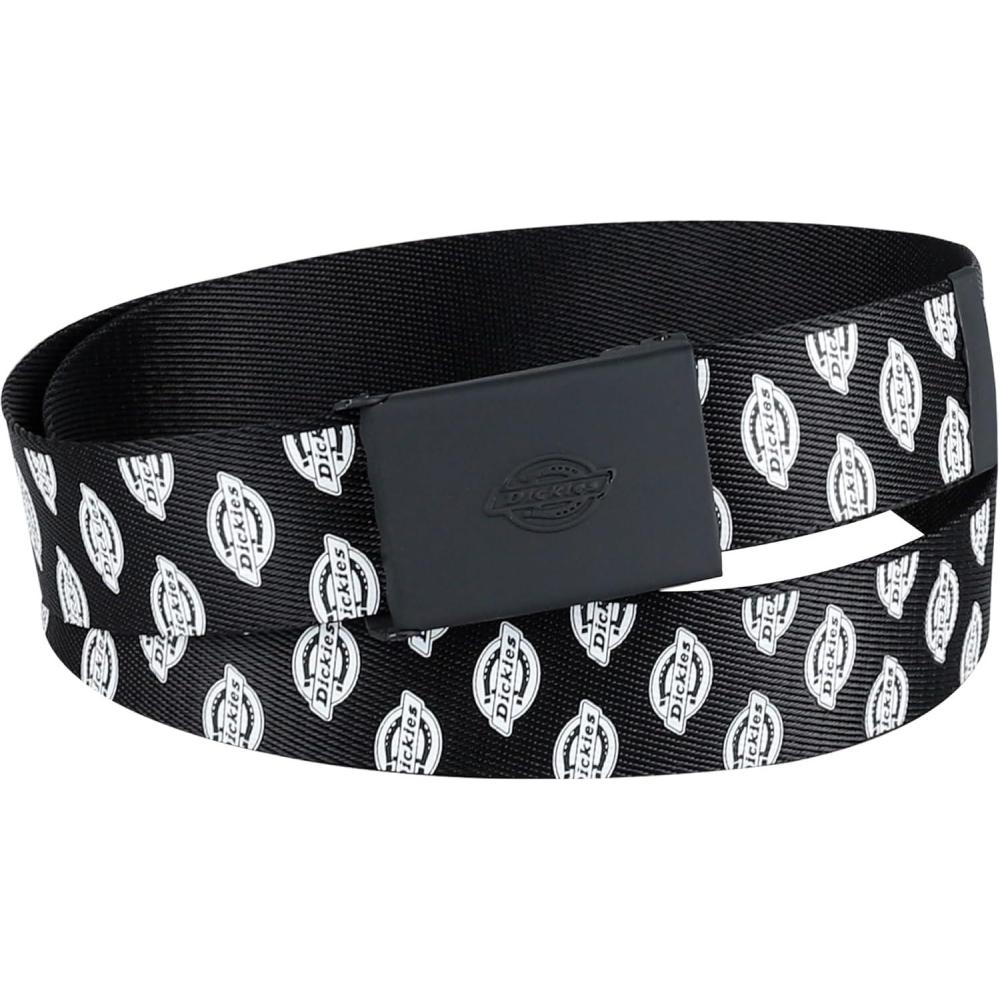 image:imageDickies Womens Fully Adjustable Tonal Compression Plaque Buckle Fabric BeltBlack Logo