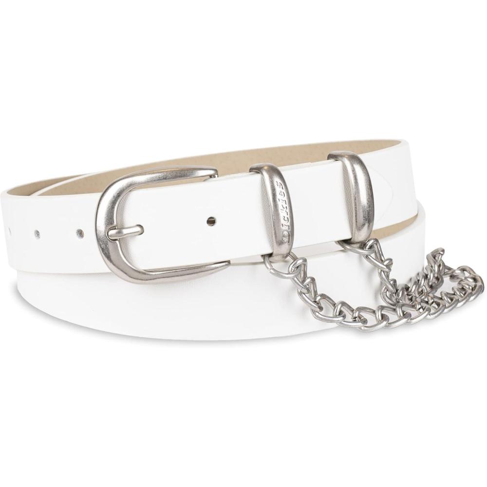 image:imageDickies Womens Leather Casual BeltWhite Chain