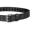 Dickies Men’s Double Prong Leather Work Belt – Fully Adjustable, Regular & Big and Tall Sizes(Black)