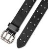 Dickies Men’s Double Prong Leather Work Belt – Fully Adjustable, Regular & Big and Tall Sizes(Black)