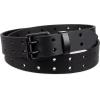 Dickies Men’s Double Prong Leather Work Belt – Fully Adjustable, Regular & Big and Tall Sizes(Black Perforated)