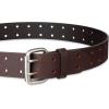 Dickies Men’s Double Prong Leather Work Belt – Fully Adjustable, Regular & Big and Tall Sizes(Brown)