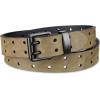 Dickies Men’s Double Prong Leather Work Belt – Fully Adjustable, Regular & Big and Tall Sizes(Olive Perforated)