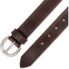 Dickies Women’s Casual Leather Jean Workwear Belt With Round Harness Buckle(Brown)
