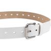Dickies Women’s Fully Adjustable Perforated Casual Jean Workwear Belt With Roller Bar Buckle(White)