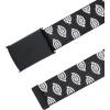 Dickies Women’s Fully Adjustable Tonal Compression Plaque Buckle Fabric Belt(Black Logo)