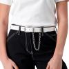 Dickies Women’s Leather Casual Belt(White Chain)