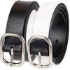 Dickies Women’s Two-in-One Reversible Casual Jean Workwear Belt(Black/White)