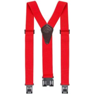 Dickies Men’s Belt Clip Stretch Suspenders – Adjustable Fit for Work or Casual Wear(Red)