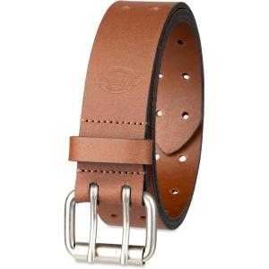 Dickies Men’s Double Prong Leather Work Belt – Fully Adjustable, Regular & Big and Tall Sizes(Tan)