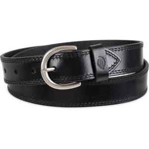Dickies Women’s Casual Leather Jean Workwear Belt With Round Harness Buckle(Black Solid)