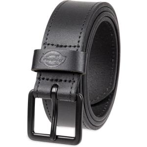 Dickies mens Genuine Leather Belt – Durable Casual Style, Regular & Big and Tall Sizes(Black Grommet)