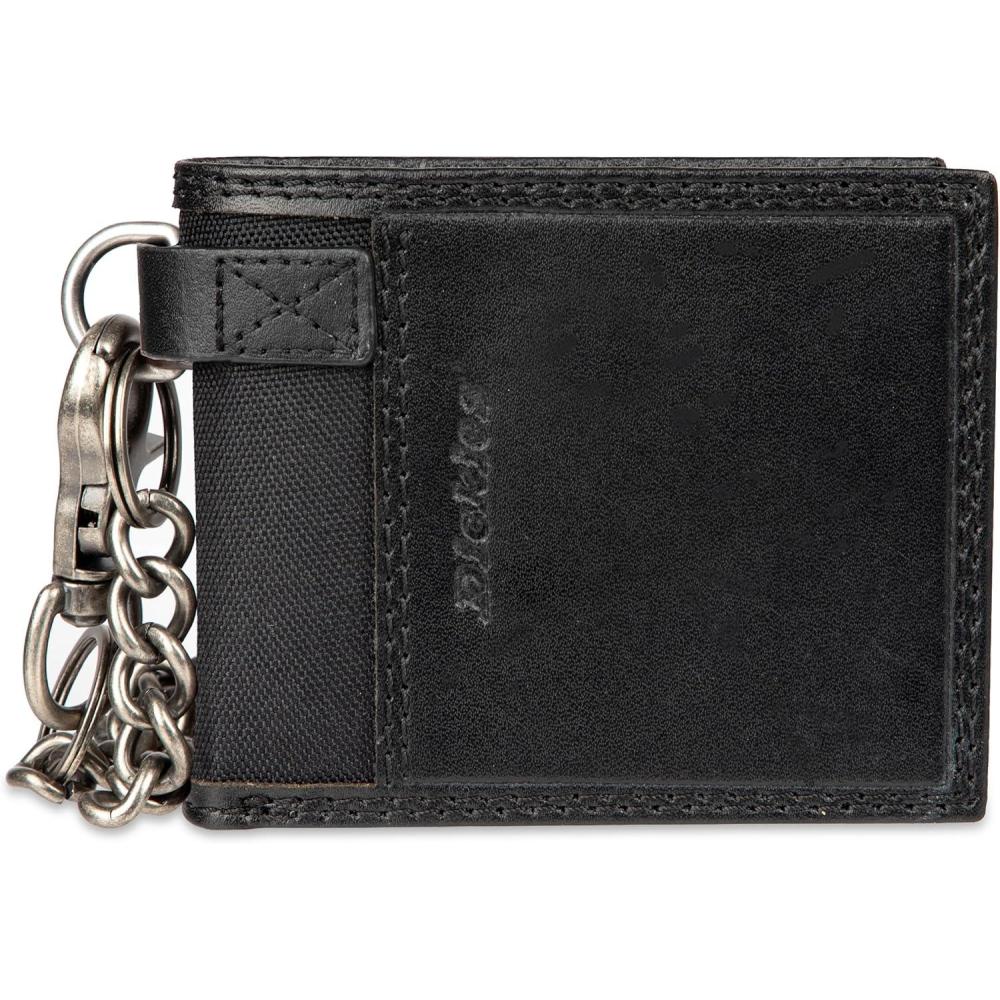 image:imageDickies Mens RFID Everyday Leather Bifold Chain Wallet BlackBlack Detachable Card Case