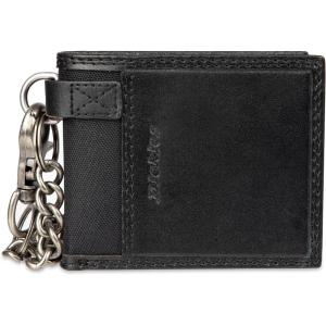 Dickies Men’s RFID Everyday Leather Bifold Chain Wallet Black(Black – Detachable Card Case)