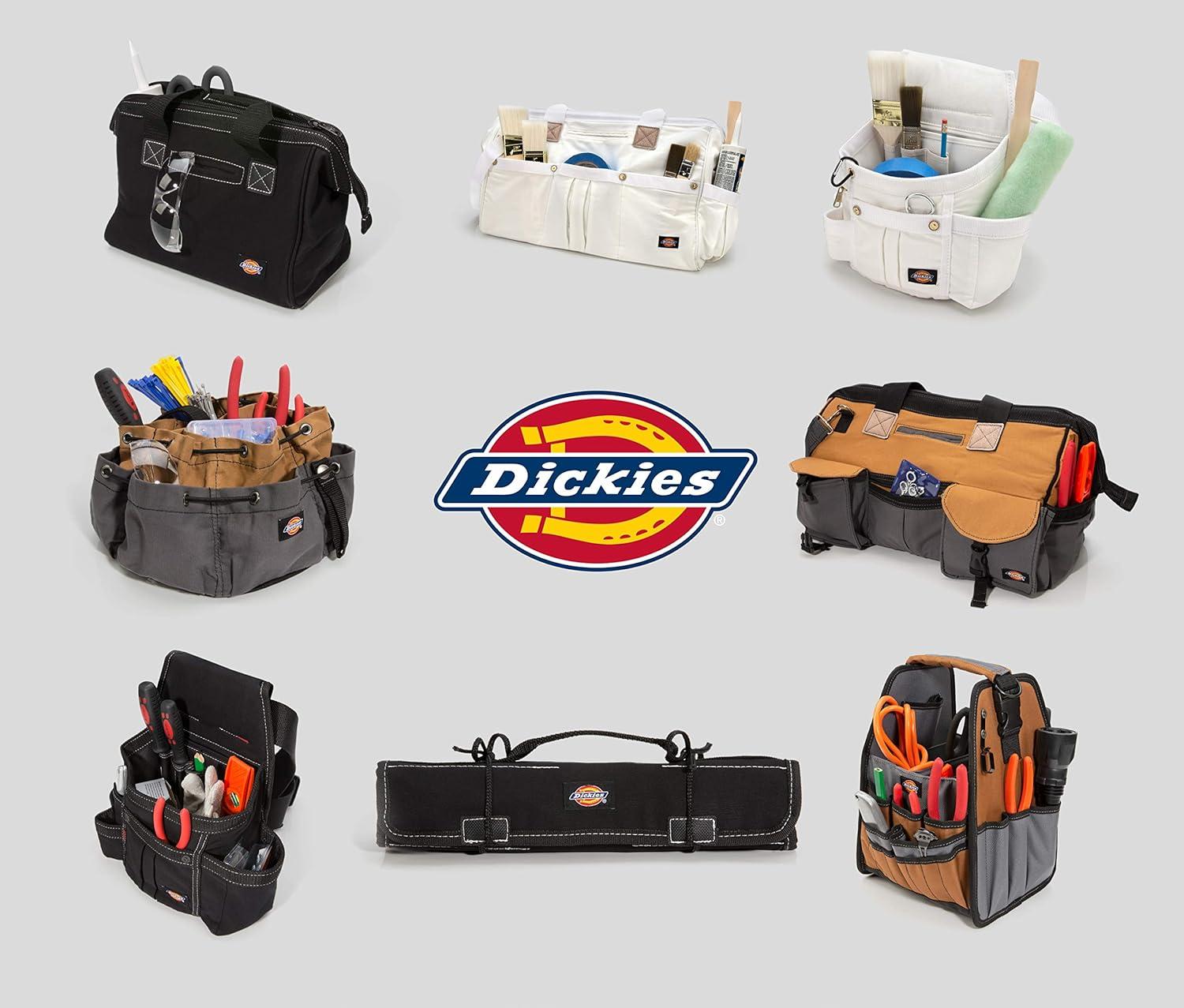 image:imageDickies 8Pocket Padded Tool BeltUtility Pouch for Painters Carpenters and Builders Adjustable 3Inch Belt Durable Canvas Construction WhiteBlack