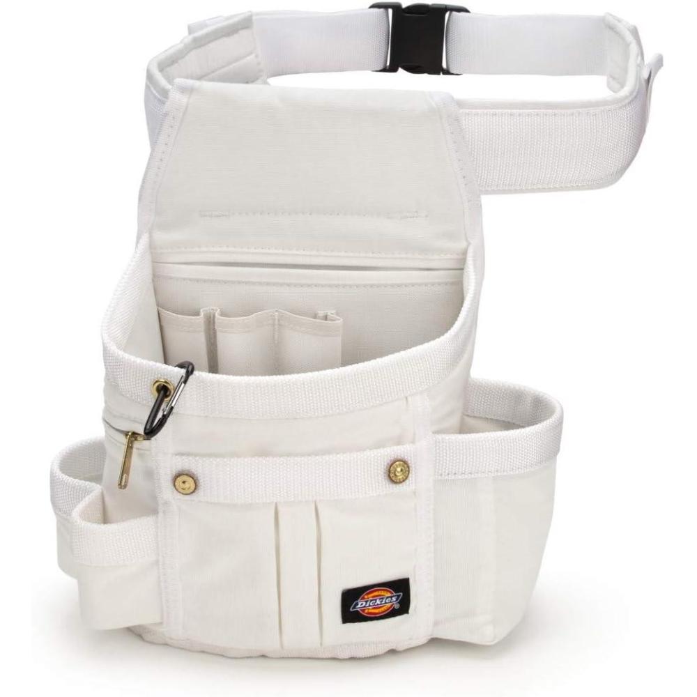 image:imageDickies 8Pocket Padded Tool BeltUtility Pouch for Painters Carpenters and Builders Adjustable 3Inch Belt Durable Canvas Construction WhiteWhite