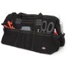 Dickies 20-Inch Durable Canvas Work Bag for Painters, Carpenters, and Builders, Heavy-Duty Zipper, Reinforced Handles, Exterior Pockets, Shoulder Strap, Tan/Grey(Black)