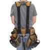 Dickies 4-Piece Carpenter’s Rig, Padded Tool Belt Suspenders, Cooling Mesh, Leather Tool Belt, Steel Buckle, Grey/Tan, 3.8 lb.(Grey/Tan)