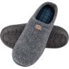 Dickies Open and Closed Back Memory Foam Slippers With Indoor/Outdoor Sole(Grey Felt)