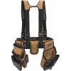 Dickies 4-Piece Carpenter’s Rig, Padded Tool Belt Suspenders, Cooling Mesh, Leather Tool Belt, Steel Buckle, Grey/Tan, 3.8 lb.(Grey/Tan)
