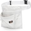 Dickies 5-Pocket Single Side Tool Belt Pouch/Work Apron, Durable Canvas Construction, Adjustable Belt for Custom Fit(White)