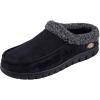 Dickies Open and Closed Back Memory Foam Slippers With Indoor/Outdoor Sole(Black)