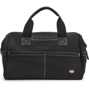 Dickies 16-Inch Durable Canvas Work Bag for Painters, Carpenters, and Builders, Heavy-Duty Zipper, Reinforced Handles, Exterior Pockets, White(Black)
