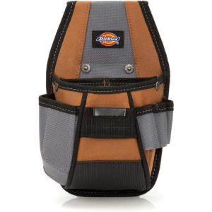 Dickies 4-Pocket Rigid Tool Pouch with Tape Clip, Universal-fit Steel Clip for Tool Belt, Tunnel Loop(1)