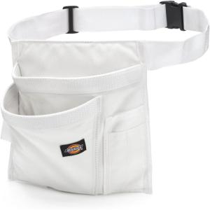 Dickies 5-Pocket Single Side Tool Belt Pouch/Work Apron, Durable Canvas Construction, Adjustable Belt for Custom Fit(White)