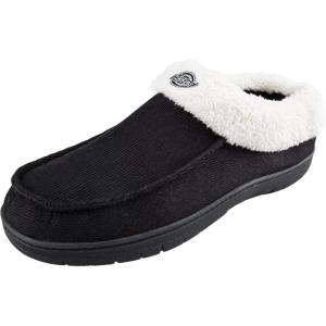 Dickies Open and Closed Back Memory Foam Slippers With Indoor/Outdoor Sole(Black Corduroy)
