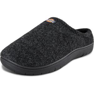 Dickies Open and Closed Back Memory Foam Slippers With Indoor/Outdoor Sole(Black Felt)