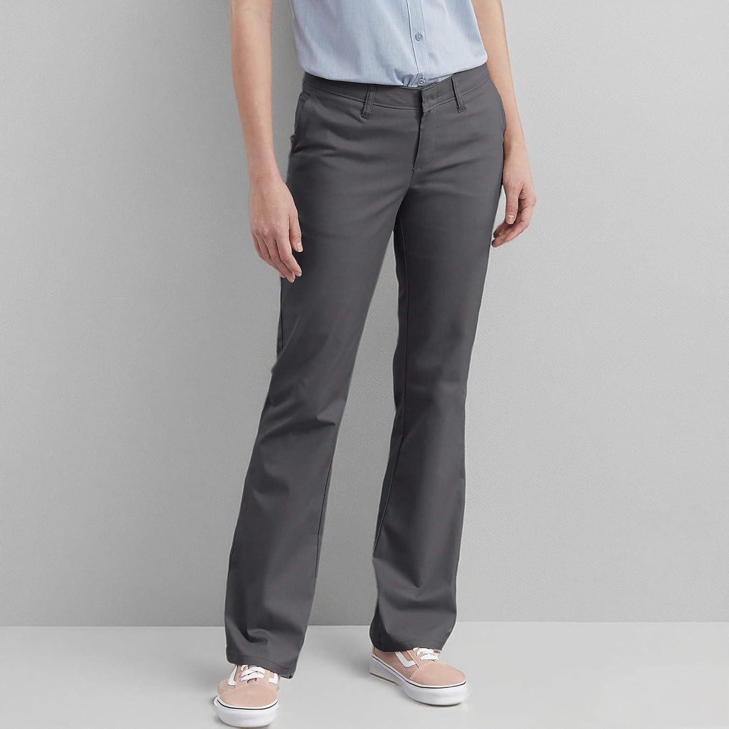 image:imageDickies Womens Flat Front Stretch Cotton Blend PantsCharcoal