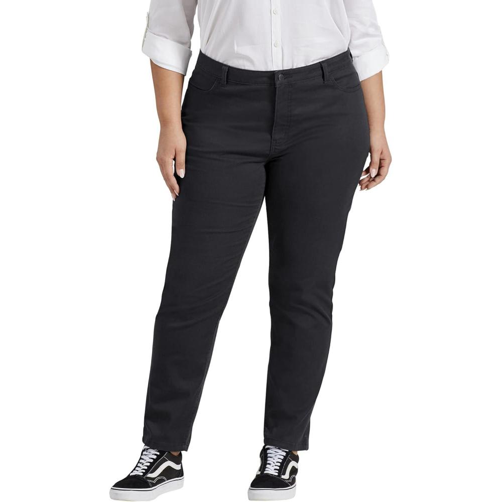 image:imageDickies Womens Perfect Shape Twill Skinny 4 Pocket PantRinsed Black