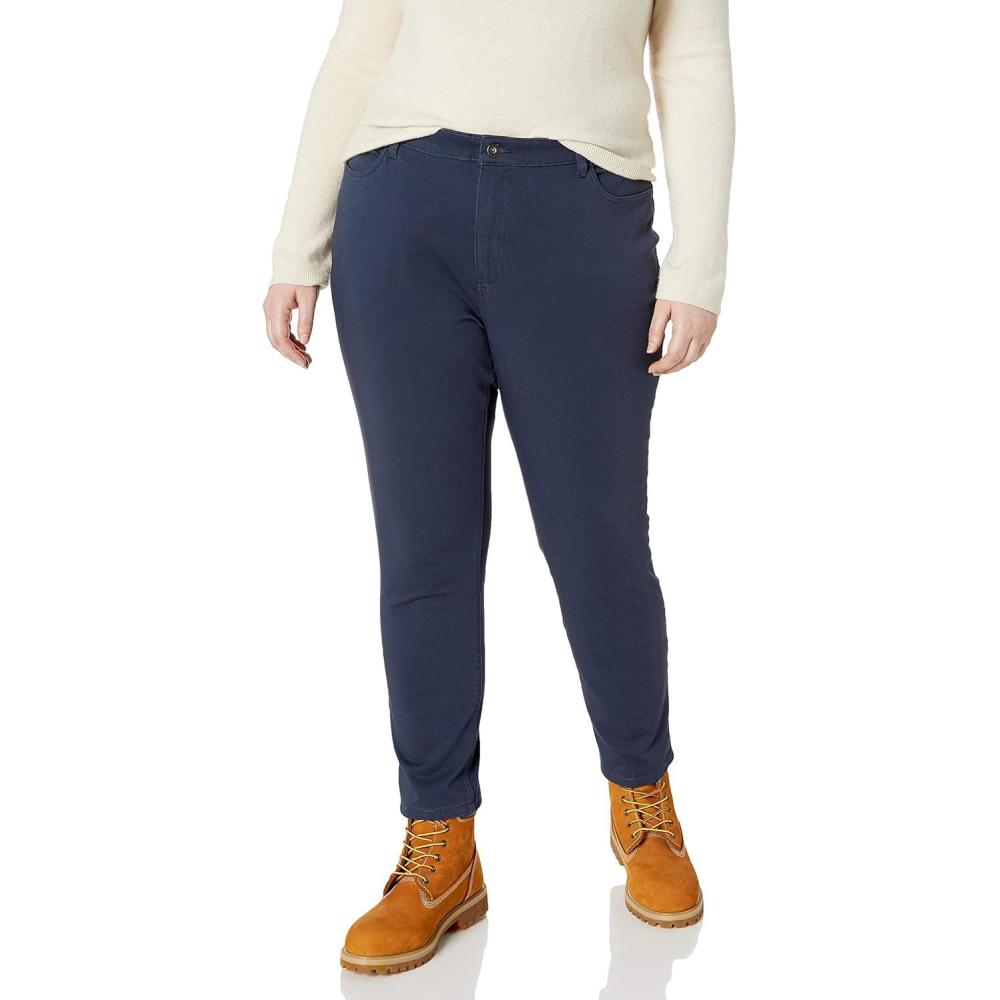 image:imageDickies Womens Perfect Shape Twill Skinny 4 Pocket PantRinsed Navy