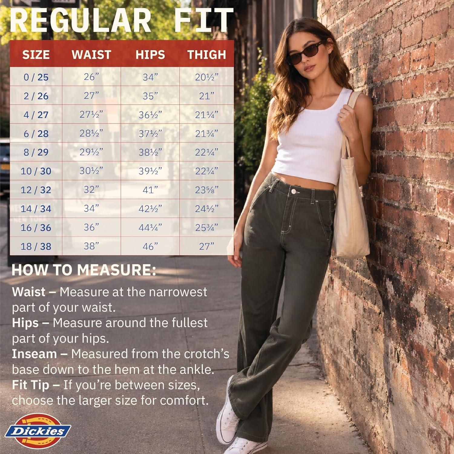 image:imageDickies Womens Slim Straight Stretch Duck Carpenter PantRinsed Black